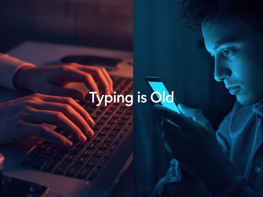 Marketer exploring the future of SEO through voice and visual search with AI-driven recognition and interactive search technology.