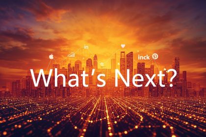 A glowing digital globe surrounded by marketing icons and light trails, symbolizing global digital marketing trends and innovations in 2025.