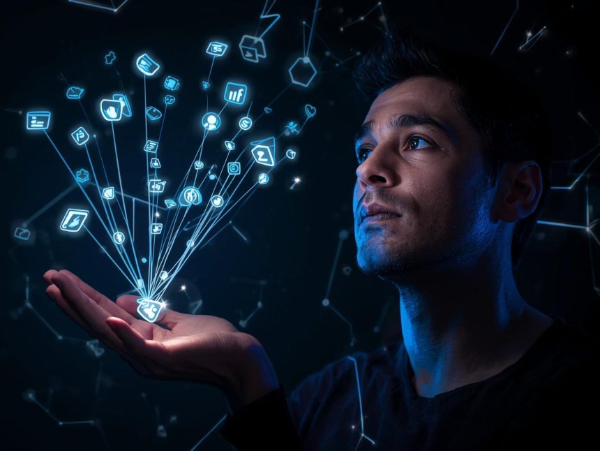 Digital marketer creating an SEO blueprint showing how content clusters and internal links strengthen website ranking.