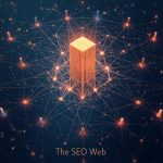 A glowing central pillar page connected to smaller topic nodes, symbolizing content clustering and the SEO power of topic hubs.