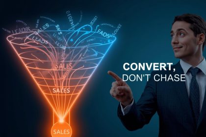 Digital marketer analyzing two dashboards — one showing high traffic and the other high conversions — symbolizing the shift from keyword volume to intent-driven SEO.