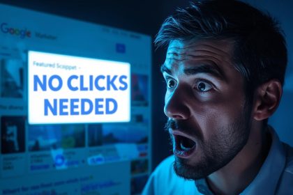 Google search results page highlighting featured snippets, People Also Ask, and knowledge panels optimized for zero-click SEO visibility.