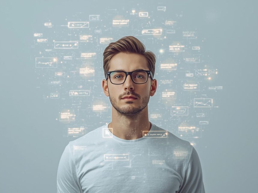 AI and human connection merging through personalized emails, symbolizing the future of intelligent and emotionally resonant email marketing.