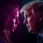 Marketer comparing micro and macro influencers on digital dashboards, symbolizing influencer marketing strategies and ROI decisions in 2025.