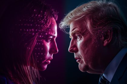 Marketer comparing micro and macro influencers on digital dashboards, symbolizing influencer marketing strategies and ROI decisions in 2025.