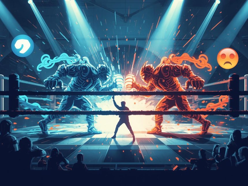 Split-screen showing the difference between manual drip campaigns and automated marketing workflows, symbolizing comparison and evolution.