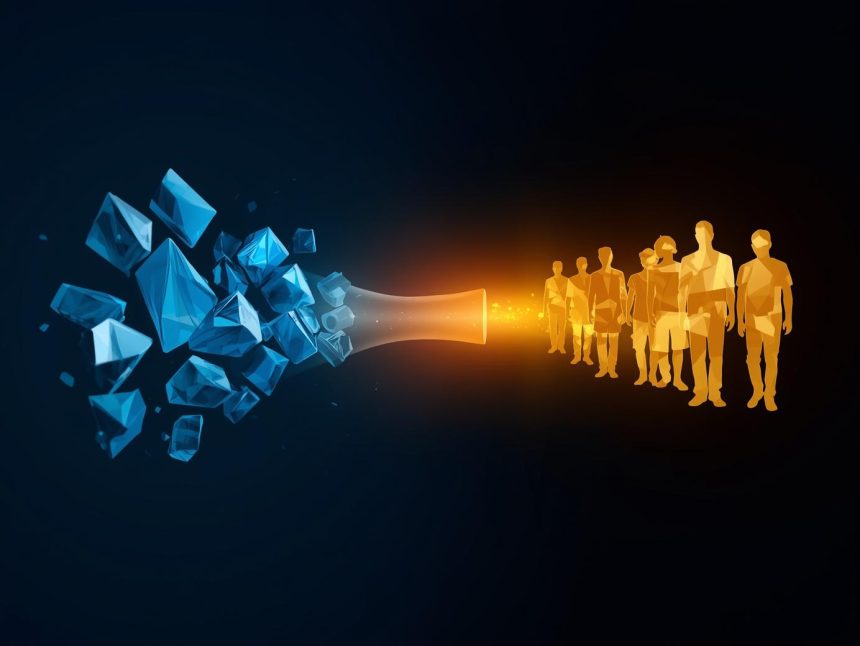 Cold leads visually transforming into loyal customers through automation workflows, symbolizing data-driven nurturing and customer retention.