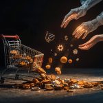 Visual of an abandoned online shopping cart transforming into a completed sale through automation, symbolizing successful cart recovery.