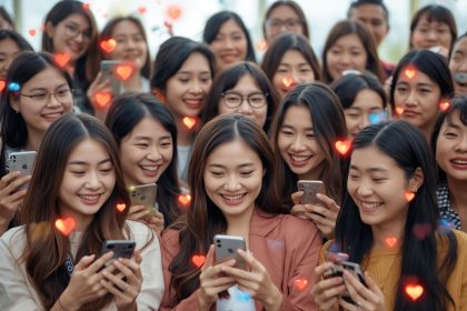 People engaging with social media content naturally and enthusiastically, symbolizing authentic organic engagement growth in 2025.