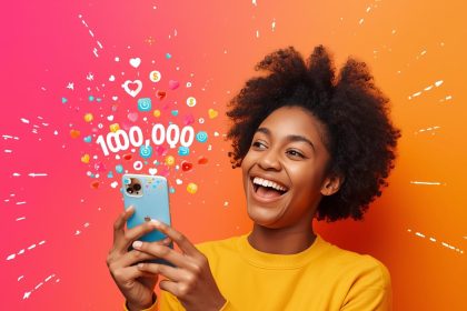 Smartphone with a growing plant and Instagram icons, symbolizing organic follower growth and authentic engagement strategies in 2025.