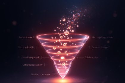 Marketer analyzing lead nurturing performance metrics on a digital dashboard, symbolizing the importance of tracking KPIs that drive conversion and loyalty.