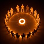 Marketer reviewing a glowing analytics dashboard with key customer retention metrics, symbolizing data-driven retention strategy and growth in 2025.