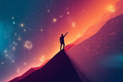 Marketer unlocking algorithmic code with a glowing key labeled “Reach,” symbolizing how to stay visible and grow organic reach on social media in 2025.