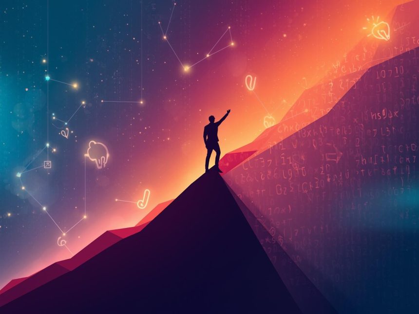 Marketer unlocking algorithmic code with a glowing key labeled “Reach,” symbolizing how to stay visible and grow organic reach on social media in 2025.