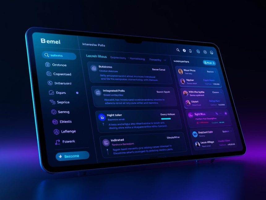 User interacting with an engaging, dynamic email filled with clickable and animated elements, symbolizing interactive inbox experiences in 2025.
