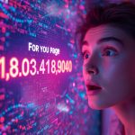 Creator amazed by a viral TikTok “For You Page” screen surrounded by engagement icons, symbolizing how to understand and master the TikTok algorithm in 2025.