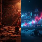 A glowing series of emails flowing through a digital funnel, representing successful drip campaigns for lead nurturing.