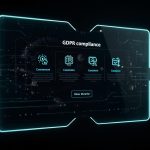 Email marketing dashboard protected by secure data shield, symbolizing compliance, privacy, and customer trust in 2025.