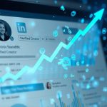 Professional transforming their LinkedIn profile into a personal brand powerhouse with rising engagement and authority in 2025.