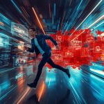 A digital entrepreneur examining a glowing sales chart highlighting top marketplace product categories like tech, beauty, and home goods that dominate demand in 2025.