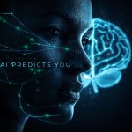 A marketer using AI-driven predictive personalization tools to forecast customer needs and shape future marketing strategies through behavioral insights.