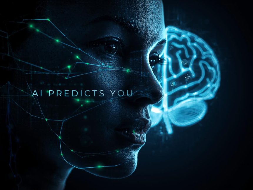 A marketer using AI-driven predictive personalization tools to forecast customer needs and shape future marketing strategies through behavioral insights.