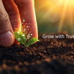 Digital marketer standing on a glowing pyramid of content icons symbolizing trust, growth, and the evolution of content marketing in 2025.