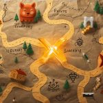 A smiling Etsy seller discovering trending 2025 search keywords like handmade jewelry and personalized gifts on a glowing laptop, symbolizing keyword-driven success on Etsy.