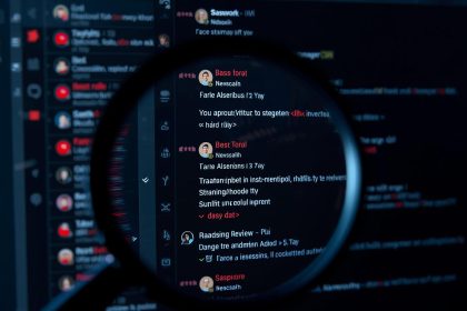 A split-screen showing fake star ratings breaking apart beside real customer faces, symbolizing the fight against fake reviews and the rise of authenticity.