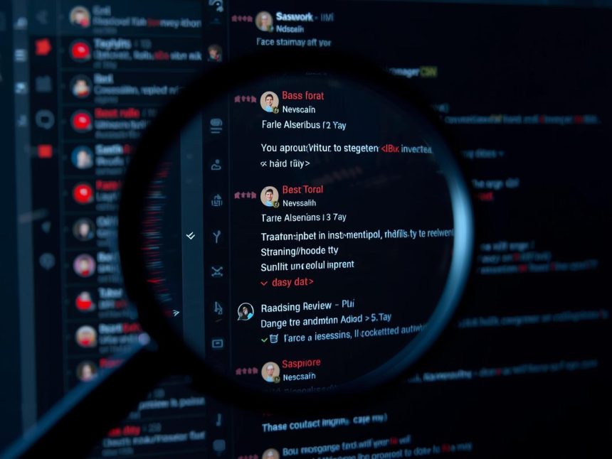 A split-screen showing fake star ratings breaking apart beside real customer faces, symbolizing the fight against fake reviews and the rise of authenticity.