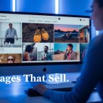 Professional marketer optimizing high-quality product photos on a digital interface, symbolizing how visuals drive product listing performance and conversions.