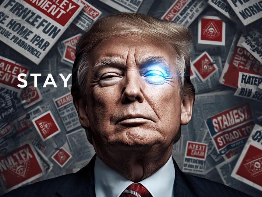 Confident leader steering a ship through a digital storm, symbolizing leadership and governance guiding organizations through uncertainty.