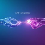 Two business partners shaking hands over a glowing digital network of affiliate connections, symbolizing trust, growth, and collaboration in 2025.