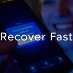 Smartphone displaying an SMS reminder with “You left something behind!” and a “Complete Purchase” button, symbolizing fast and personalized cart recovery through text messaging in 2025.