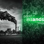 A business professional holding a small green plant growing from coins, representing sustainability, ethics, and purpose-driven brand positioning in 2025.