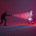 Digital marketer sending an email that revives an abandoned shopping cart, representing recovery of lost e-commerce sales through retargeting.