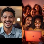 A live-stream seller engaging with excited viewers during a real-time broadcast filled with floating “Buy Now” icons, hearts, and comments, symbolizing the explosive growth of live commerce in 2025.