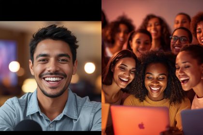 A live-stream seller engaging with excited viewers during a real-time broadcast filled with floating “Buy Now” icons, hearts, and comments, symbolizing the explosive growth of live commerce in 2025.