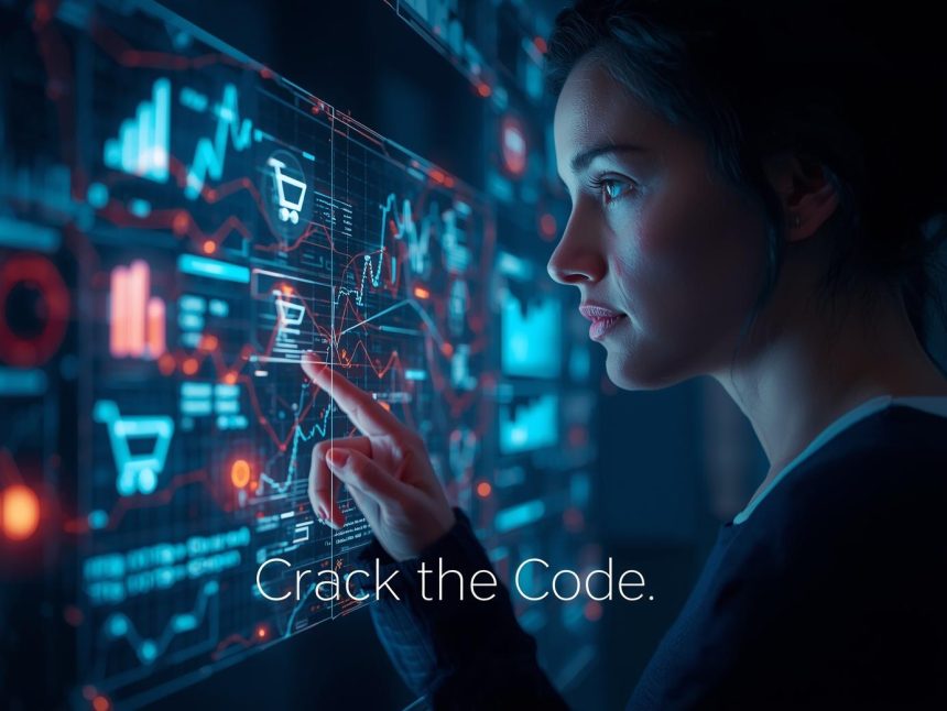 Customer browsing an AI-personalized e-commerce interface with glowing product recommendations, representing smart shopping and conversion optimization in 2025.