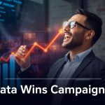 Futuristic marketer showcasing an integrated marketing technology stack with analytics, CRM, and automation tools representing data-driven success.