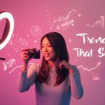 Group of Gen Z and Millennial shoppers engaging with interactive social commerce posts, symbolizing new buying behaviors and digital trends in 2025.