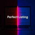 Marketer typing optimized product titles, bullet points, and descriptions on a glowing laptop, symbolizing persuasive and SEO-driven e-commerce copywriting.