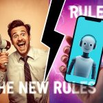 A futuristic image depicting the intersection of human and artificial intelligence in marketing.