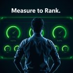 Futuristic dashboard displaying Core Web Vitals 2.0 metrics—INP, TTFB, and UX—highlighting their role in defining SEO performance and ranking success in 2025.