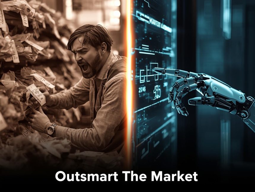 An AI-generated image illustrating the concept of dynamic pricing with digital elements and financial symbols.