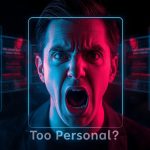 AI-powered digital marketer surrounded by personalized data streams predicting customer behavior in 2025.