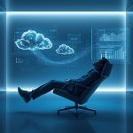 Split image showing human creativity merging with AI intelligence to generate high-quality SEO content for scalable brand growth in 2025.