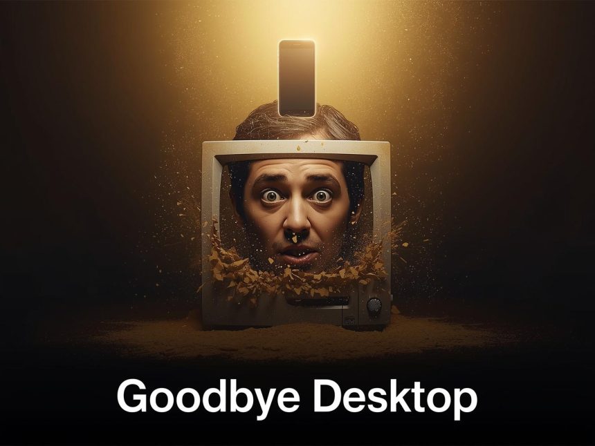 Marketer holding a glowing smartphone with Google search results, representing the dominance of mobile-first indexing and its impact on SEO rankings in 2025.