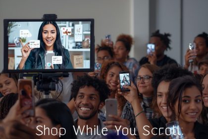 Shoppable social media content transforming online marketing and sales through social commerce in 2025.