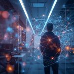 Visual of digital marketer mapping AI-driven content clusters for 2025 SEO strategy